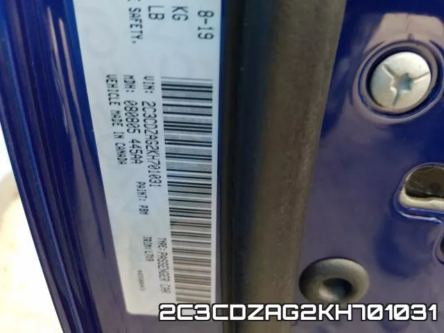 2C3CDZAG2KH701031 фото 2