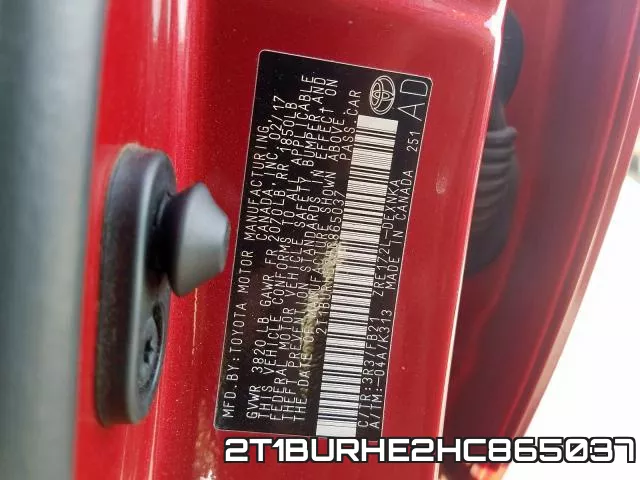 2T1BURHE2HC865037 фото 2
