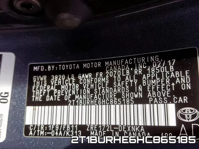2T1BURHE6HC865185 фото 2