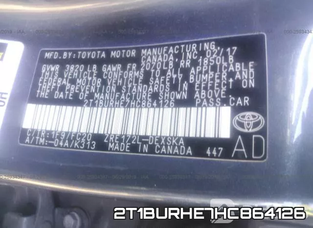 2T1BURHE7HC864126 фото 8