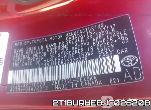 2T1BURHE8JC026208 фото 10