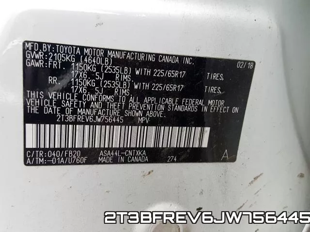 2T3BFREV6JW756445 фото 2