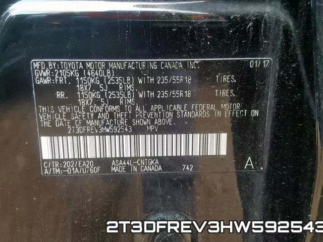 2T3DFREV3HW592543 фото 2