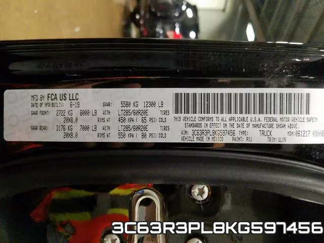 3C63R3PL8KG597456 фото 2