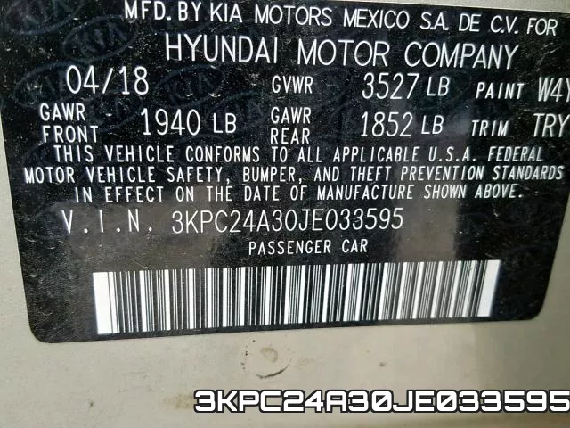 3KPC24A30JE033595 фото 2