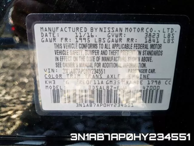 3N1AB7AP0HY234551 фото 2