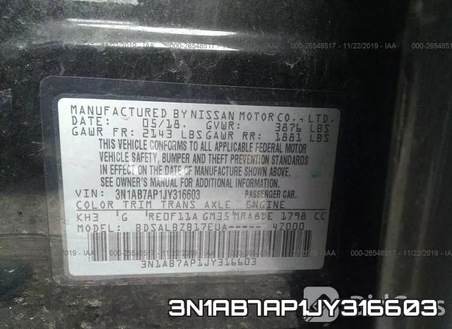 3N1AB7AP1JY316603 фото 9