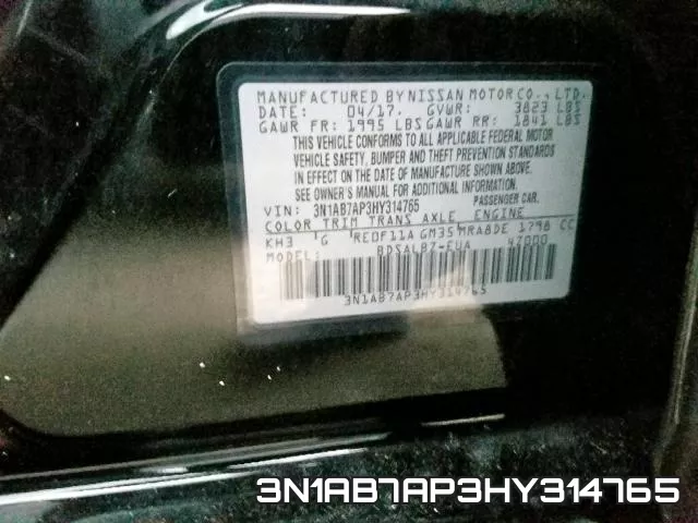 3N1AB7AP3HY314765 фото 2