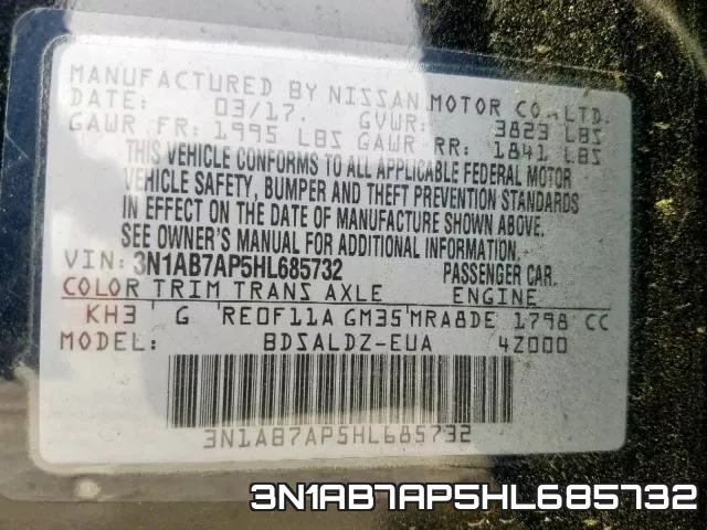 3N1AB7AP5HL685732 фото 2