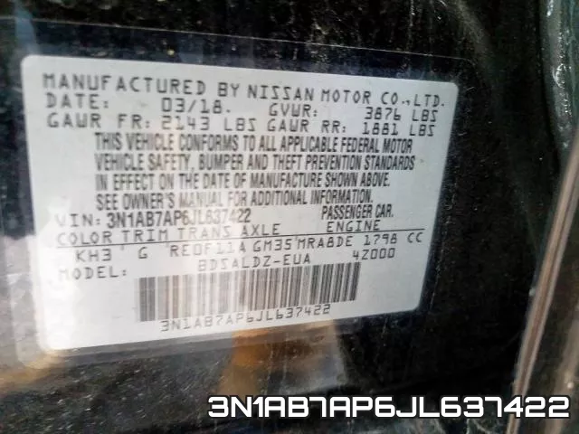 3N1AB7AP6JL637422 фото 2