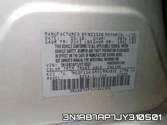 3N1AB7AP7JY310501 фото 2