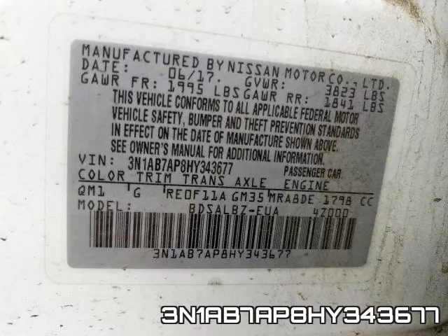 3N1AB7AP8HY343677 фото 2