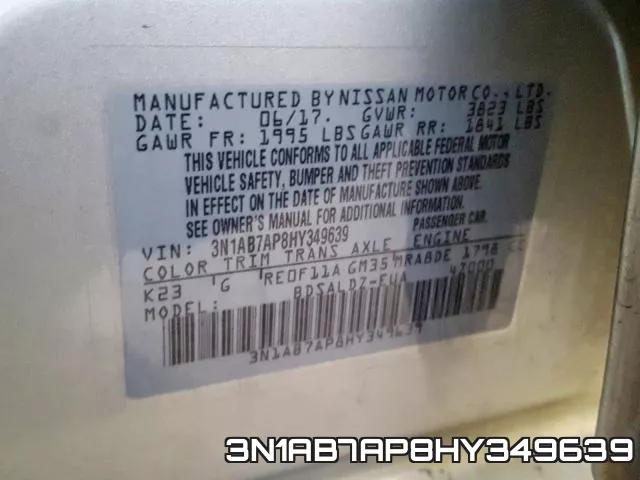 3N1AB7AP8HY349639 фото 2