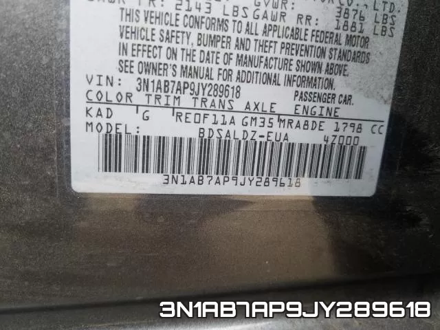 3N1AB7AP9JY289618 фото 2