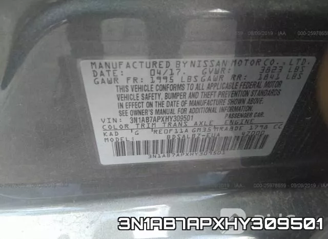 3N1AB7APXHY309501 фото 10
