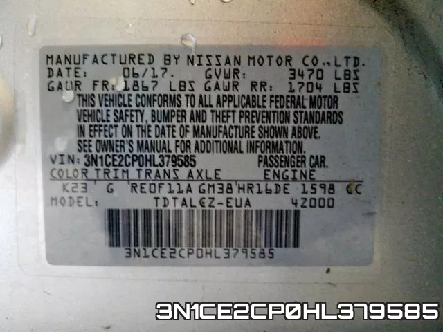 3N1CE2CP0HL379585 фото 2