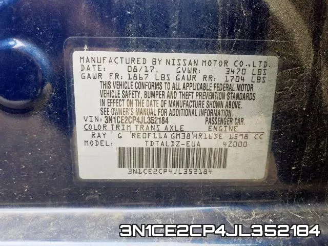3N1CE2CP4JL352184 фото 2