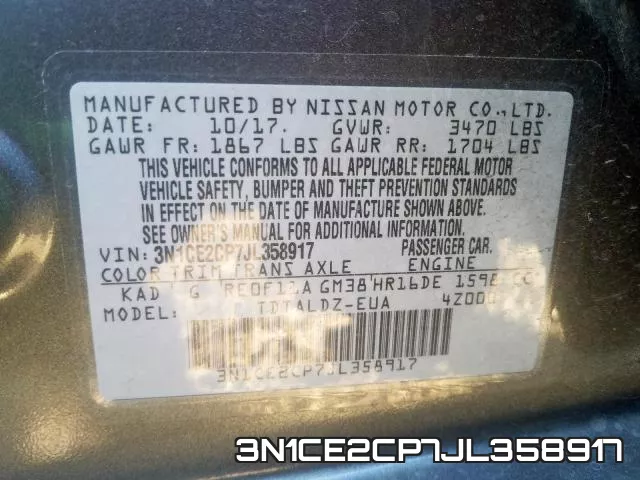 3N1CE2CP7JL358917 фото 2