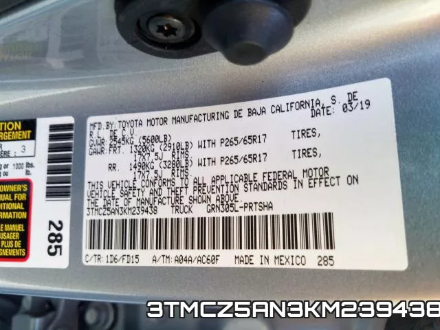 3TMCZ5AN3KM239438 фото 2