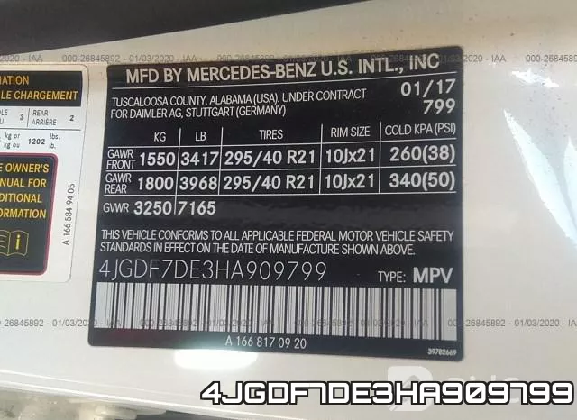 4JGDF7DE3HA909799 фото 10