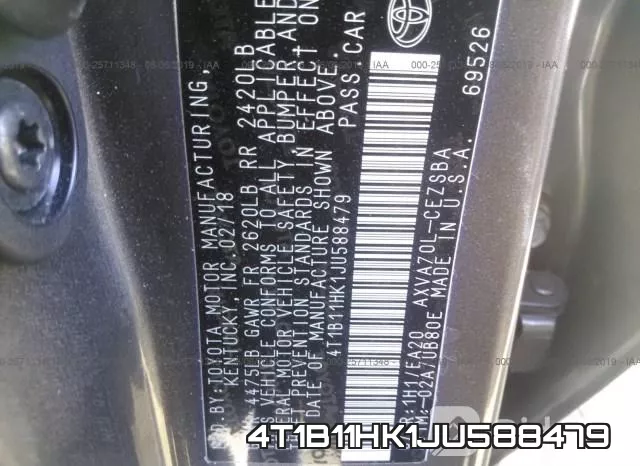 4T1B11HK1JU588479 фото 6