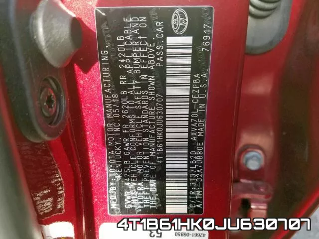 4T1B61HK0JU630707 фото 2