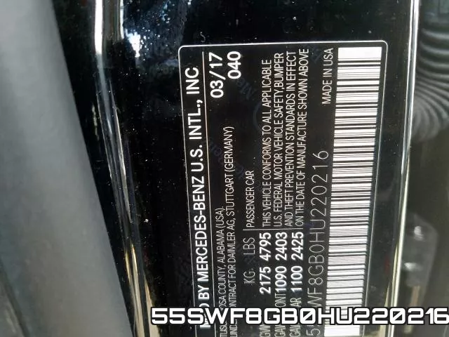 55SWF8GB0HU220216 фото 2