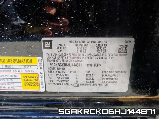 5GAKRCKD6HJ144871 фото 2