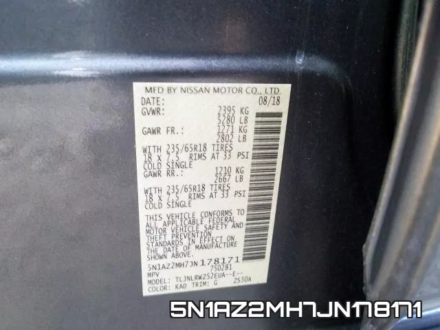 5N1AZ2MH7JN178171 фото 2