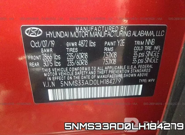 5NMS33AD0LH184279 фото 8