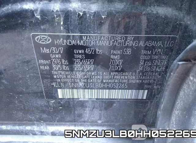 5NMZU3LB0HH052265 фото 10