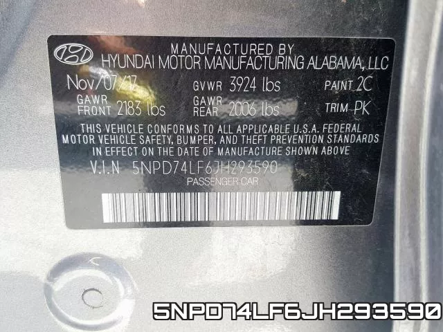 5NPD74LF6JH293590 фото 2