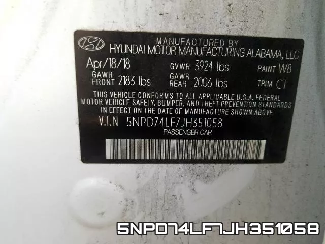5NPD74LF7JH351058 фото 2