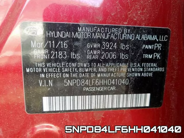5NPD84LF6HH041040 фото 2