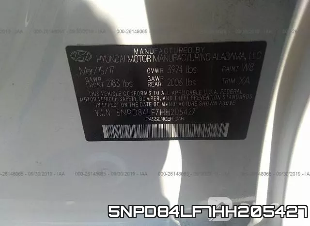 5NPD84LF7HH205427 фото 9