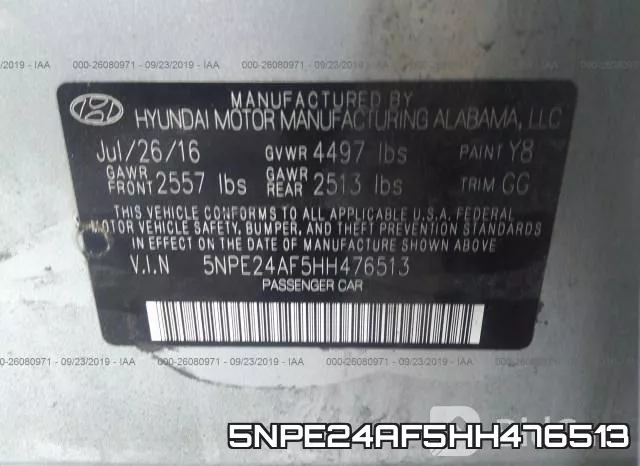 5NPE24AF5HH476513 фото 8