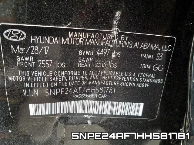 5NPE24AF7HH581781 фото 2