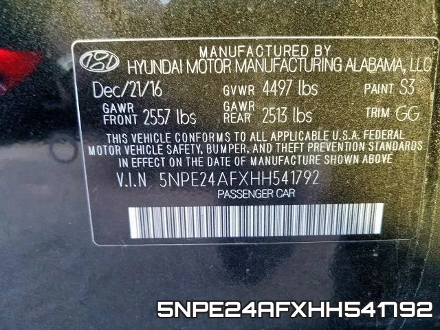 5NPE24AFXHH541792 фото 2