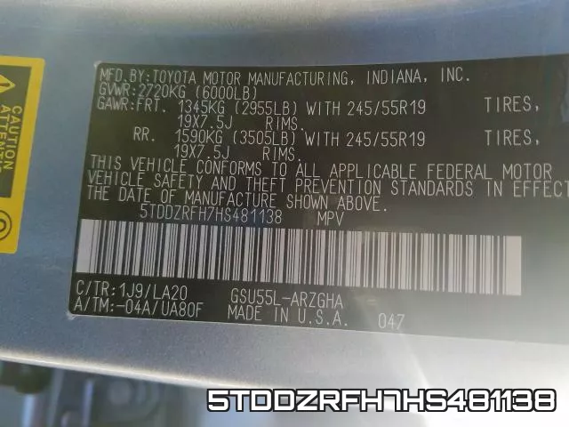 5TDDZRFH7HS481138 фото 2