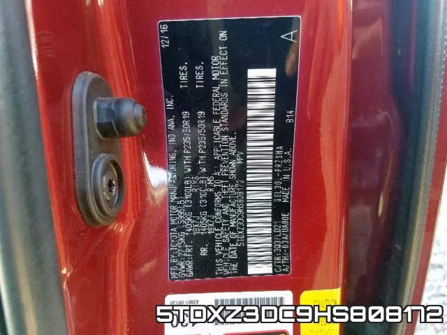 5TDXZ3DC9HS808172 фото 2