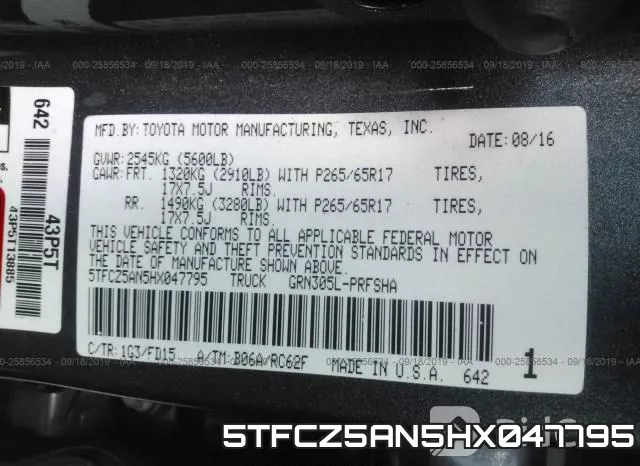 5TFCZ5AN5HX047795 фото 7