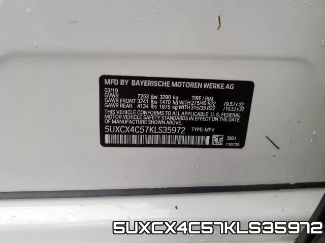 5UXCX4C57KLS35972 фото 2