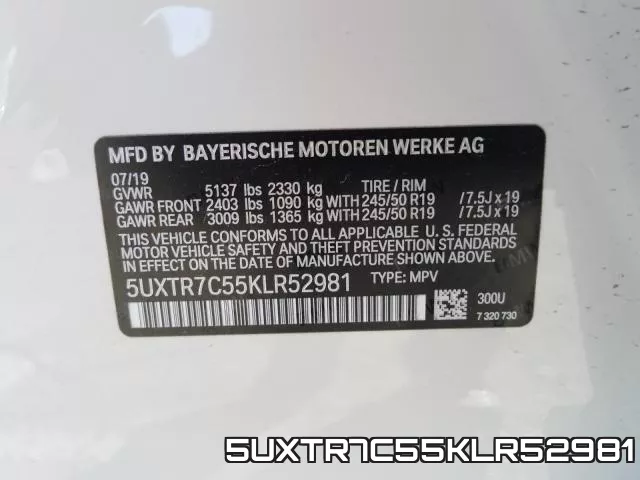 5UXTR7C55KLR52981 фото 2
