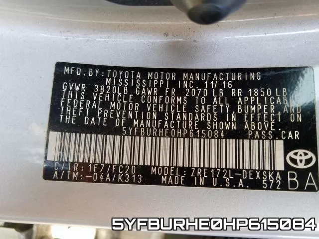 5YFBURHE0HP615084 фото 2