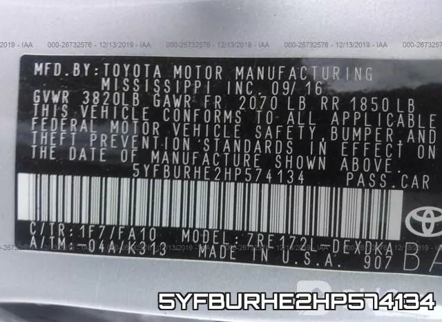 5YFBURHE2HP574134 фото 10