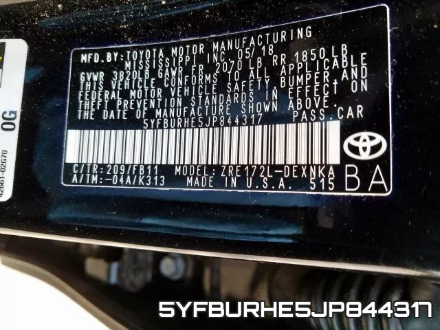 5YFBURHE5JP844317 фото 2