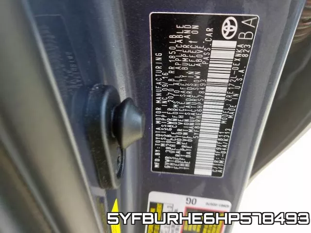 5YFBURHE6HP578493 фото 2