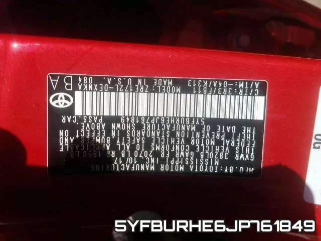 5YFBURHE6JP761849 фото 2