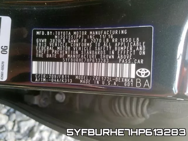 5YFBURHE7HP613283 фото 2