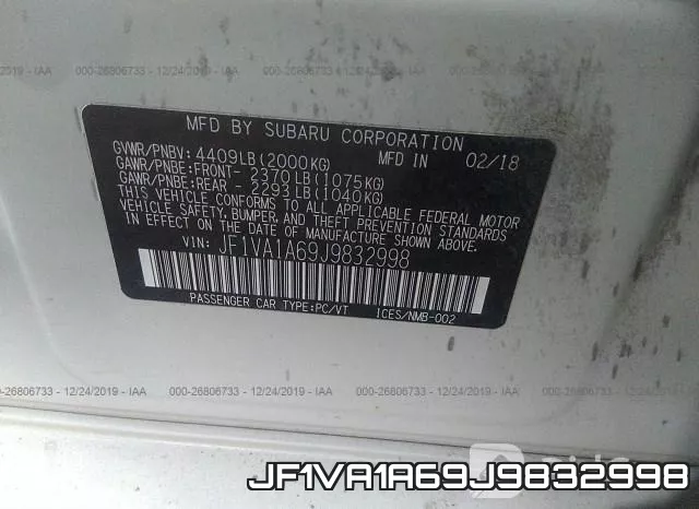 JF1VA1A69J9832998 фото 8